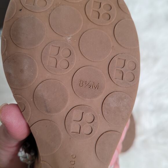 Kate Spade New York Women’s 8.5 Wedge Sandals Silver Braided Cork Heel - Picture 11 of 11